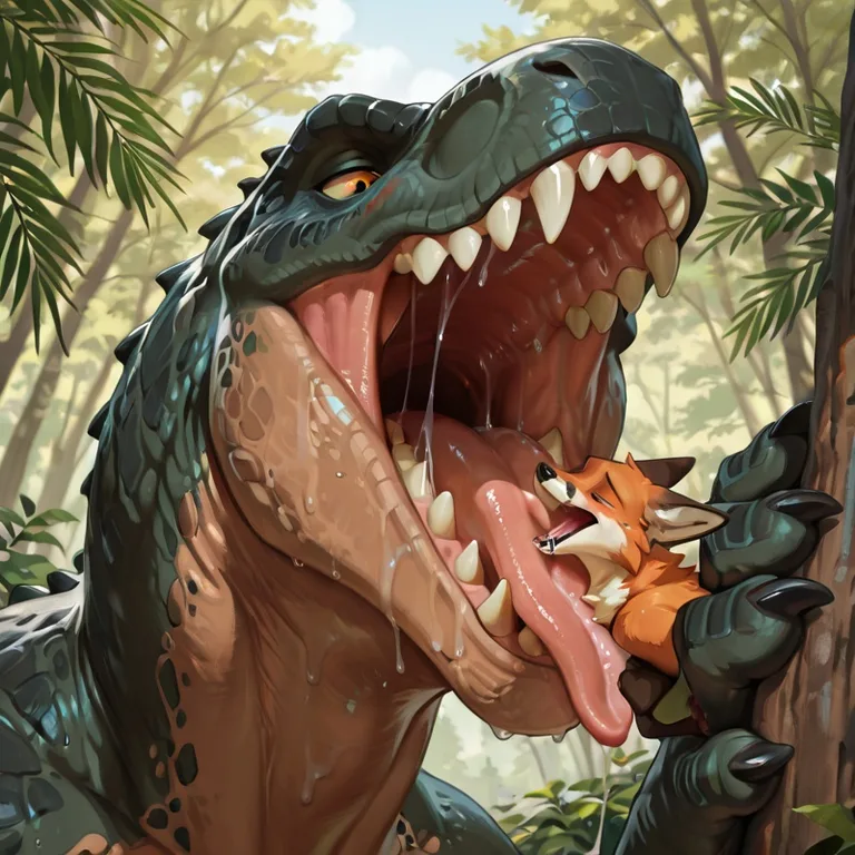 Prehistoric Predator with Fox in Jaws