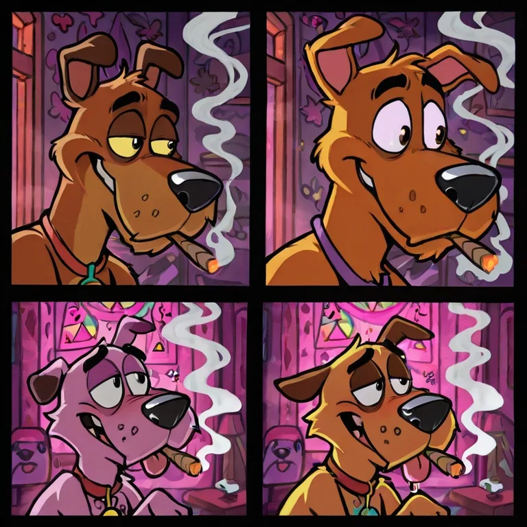 Courage the Cowardly Dog in Romantic Stoner Moment