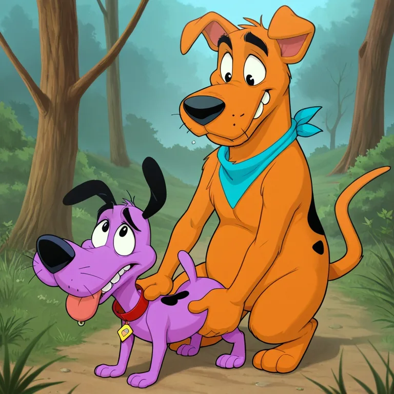 Scooby-Doo and Courage Smoking Marijuana
