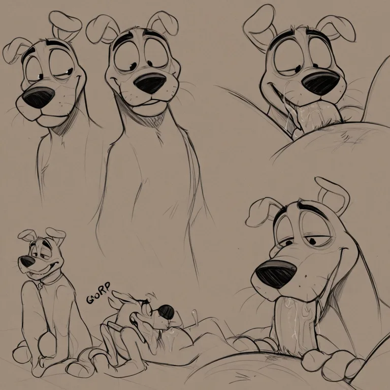 Courage the Cowardly Dog in Perilous Embrace