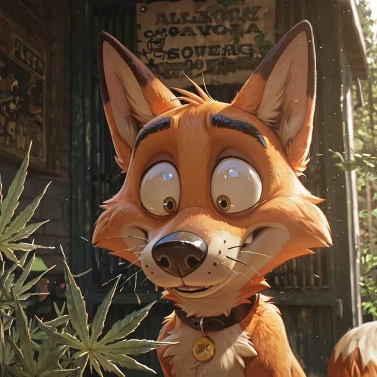 Brave Fox Embracing Cannabis Adventure