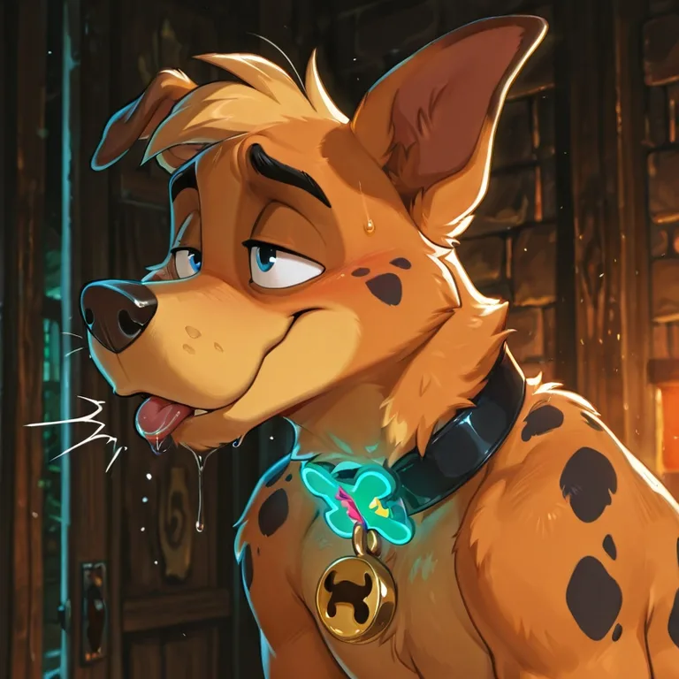 Anthro Scooby-Courage Fox Hybrid in Neon Fur