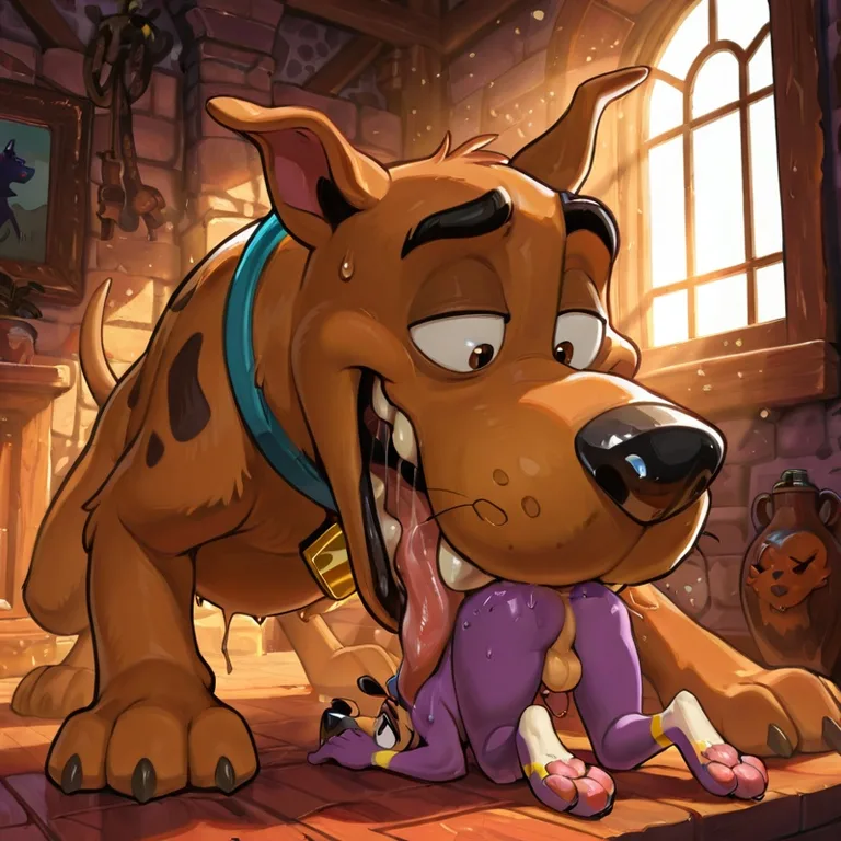 Scooby-Doo Engulfed by Courage the Cowardly Dog