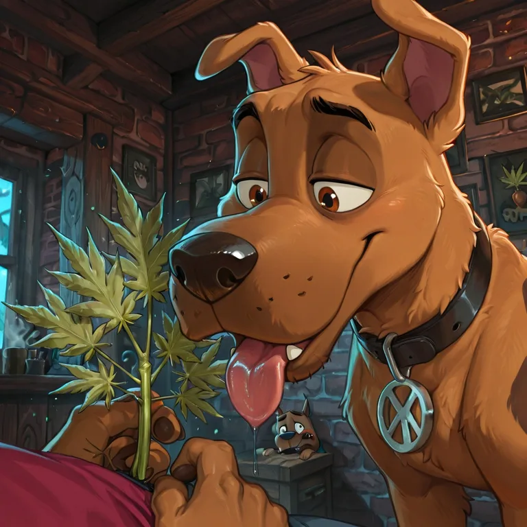 Courage and Scooby-Doo in Marijuana Field