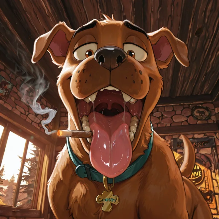 Courage the Cowardly Dog and Scooby Doo Smoking Together