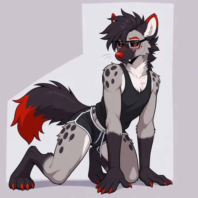anthro, wolf, male, black_fur, slim_build, lean_body, white_