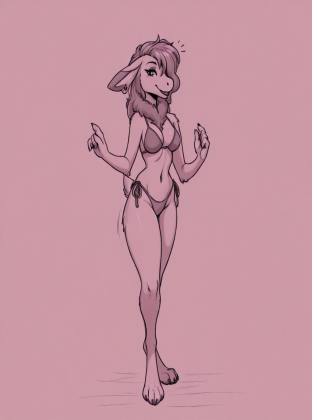 Sultry Palworld Character in Bedroom