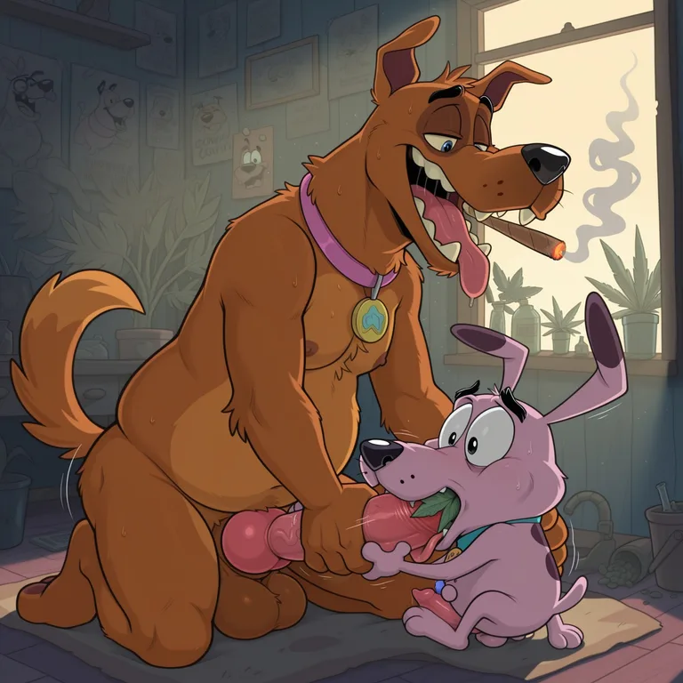 Courage the Cowardly Dog Stoned in 90s Toon Style Toony