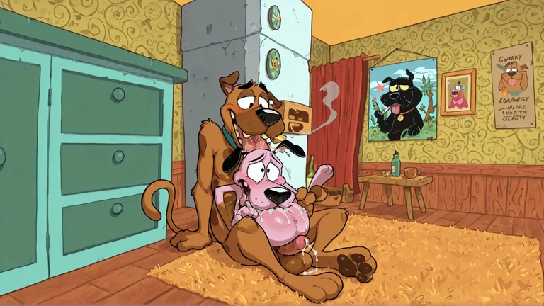 Stoned Courage the Cowardly Dog Enjoying Vore