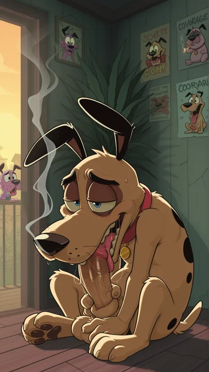 Courage the Cowardly Dog Stoner Portrait Marijuana