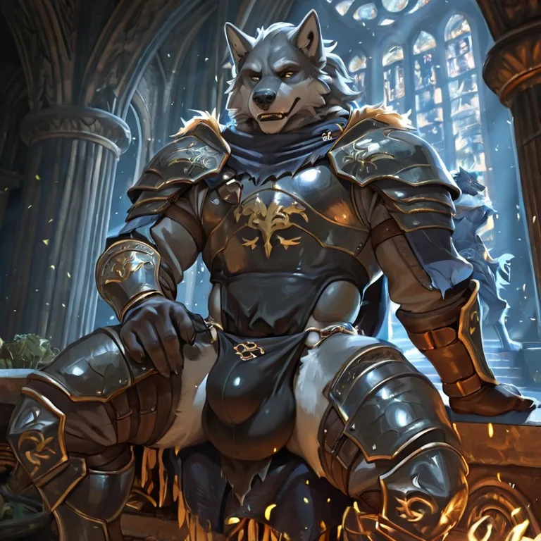 Muscular Wolf Warrior in Loin Cloth