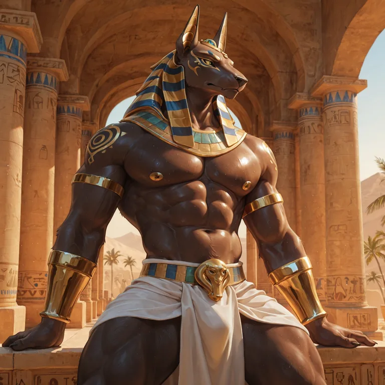 Muscular Anubis Posing for Portrait