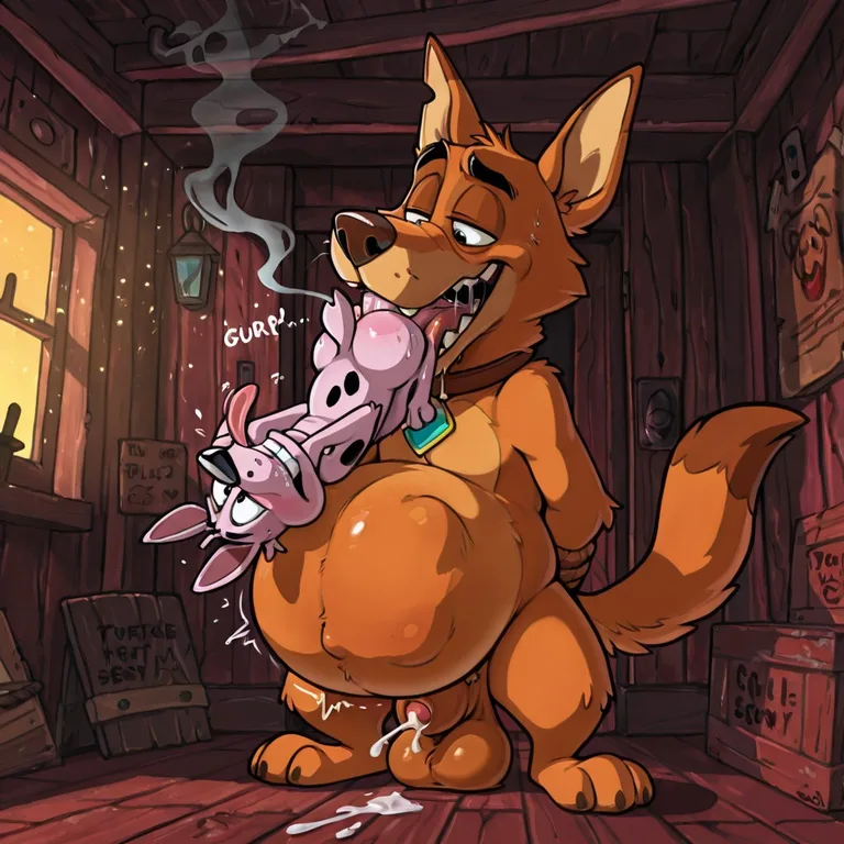Courage the Cowardly Dog Vore Scene Detailed Struggling_prey