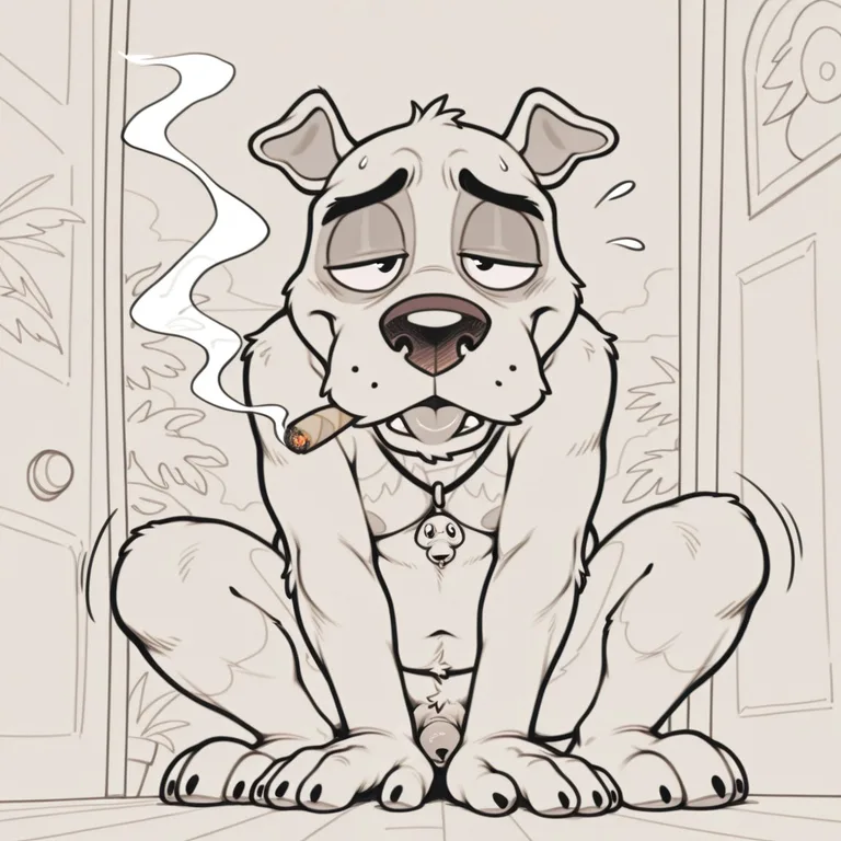 Courage the Cowardly Dog Anthro Relaxing Outdoors