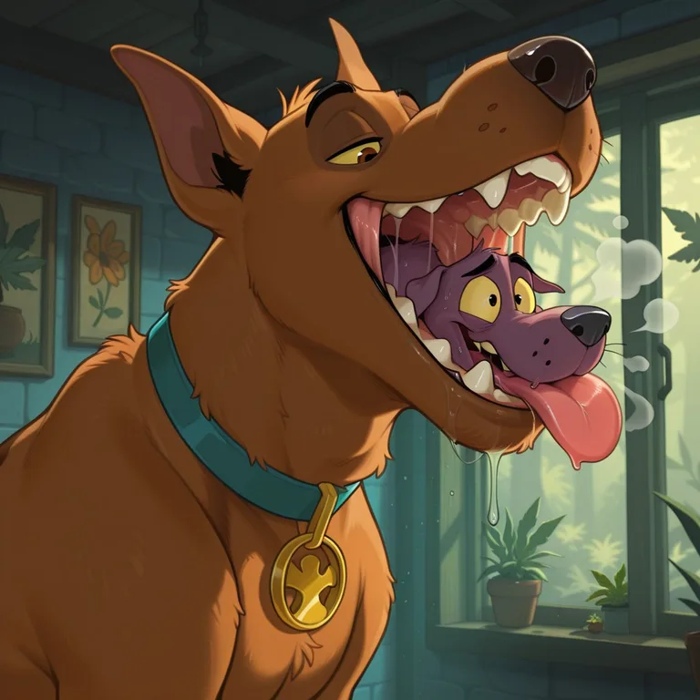 Courage The Dog And Scooby Doo Sharing A Smoke