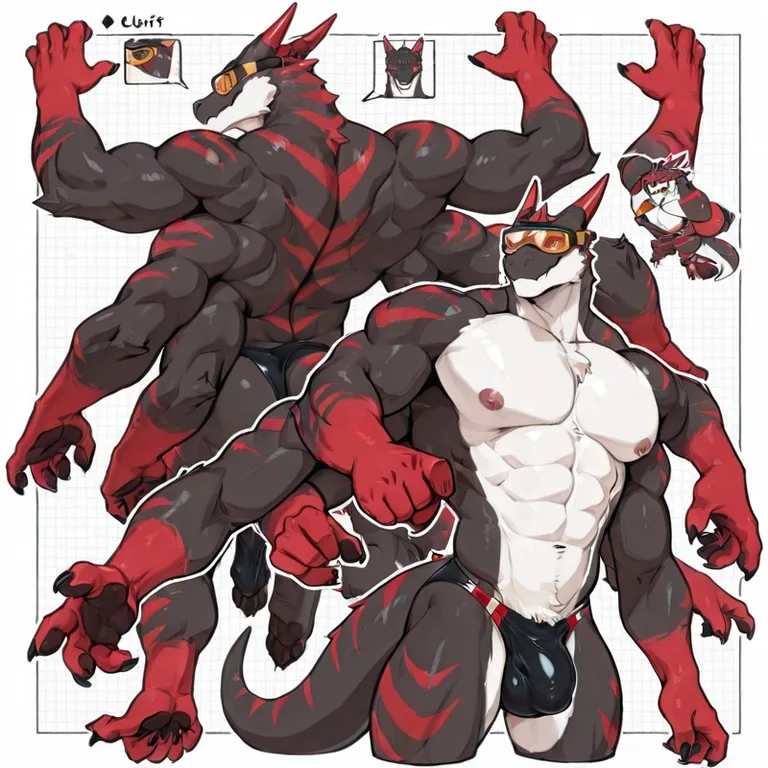 Black Dragon Character Sheet with Four Arms