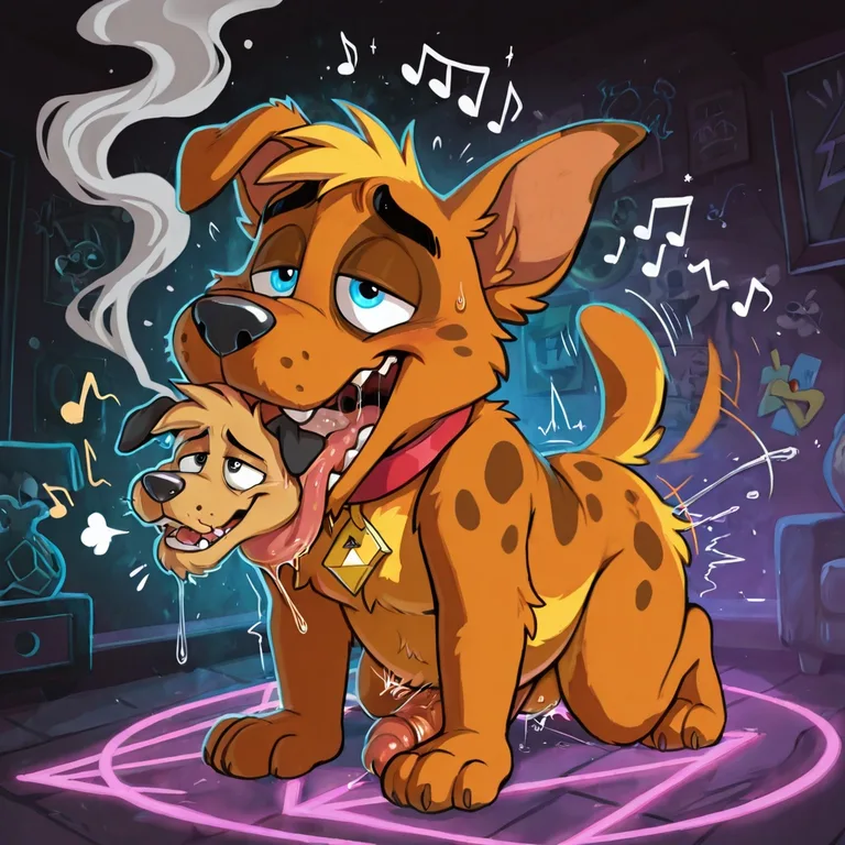 Courage the Cowardly Fox in Vore and Hypnotic Scene