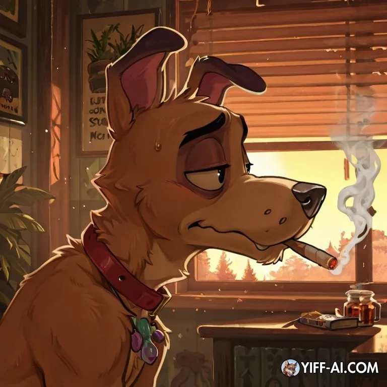 Courage the Cowardly Dog and Male Furry Smoking Marijuana