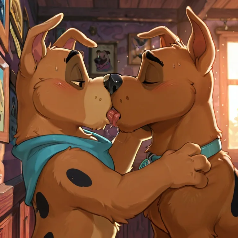 Courage and Scooby Share a Tender Moment