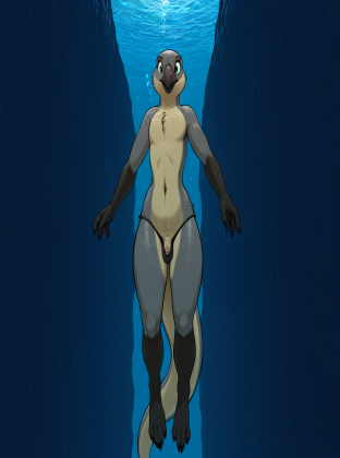 Crow Shifter in Underwater Cavern