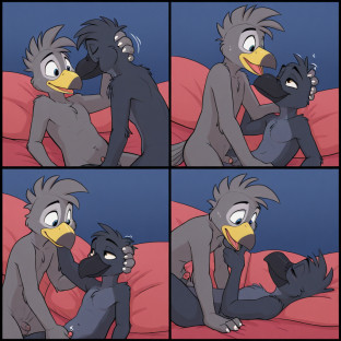 Crow and Dog Intimate Comic Scene