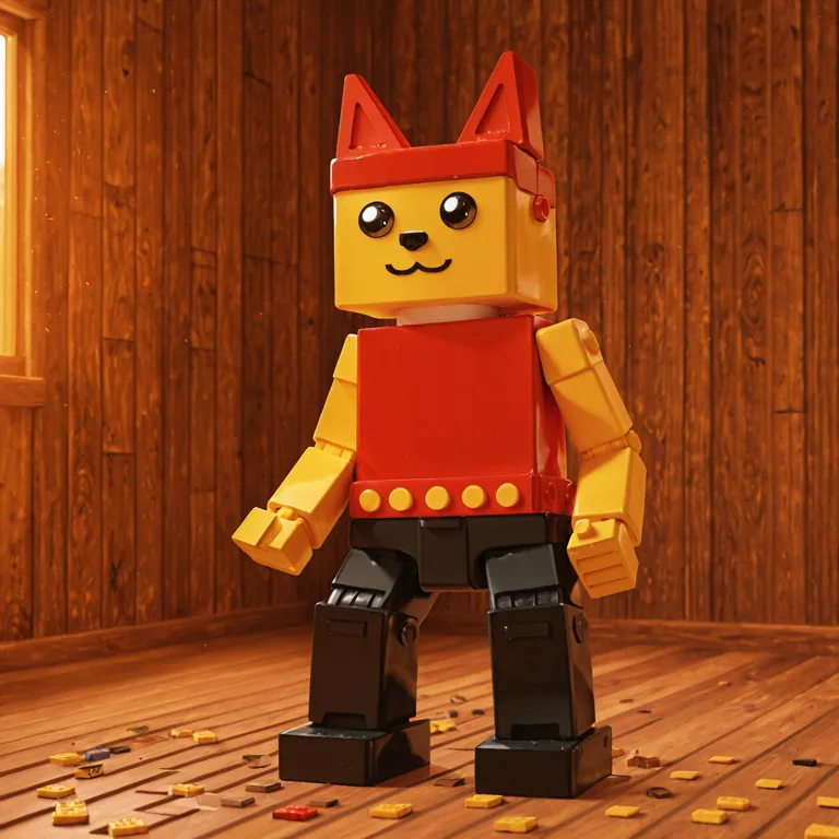 Canid Constructed from Colorful Legos