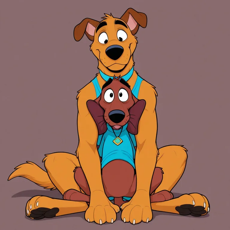Animated Canines Enjoying a Smoke Break