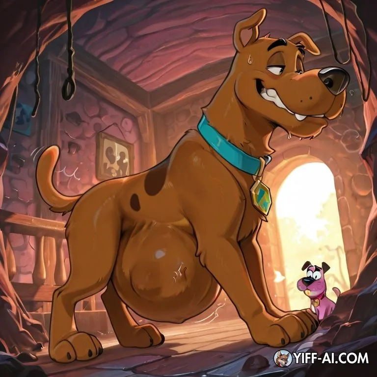 Courage and Scooby Doo in Vore Scene