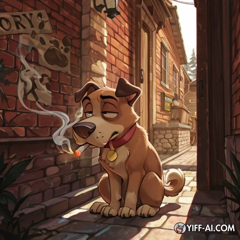 Courageous Canine Friends Smoking Together