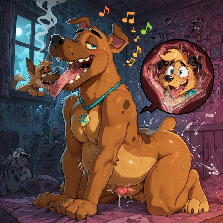 Courage the Cowardly Dog in Rainbow-Themed Vore Scene