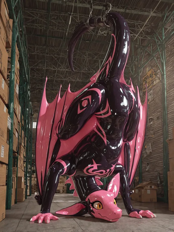 Bat Reptile Hybrid at Work in Warehouse