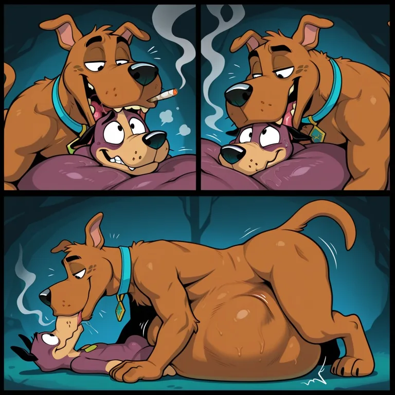Scooby Doo and Courage in a Comic Scene