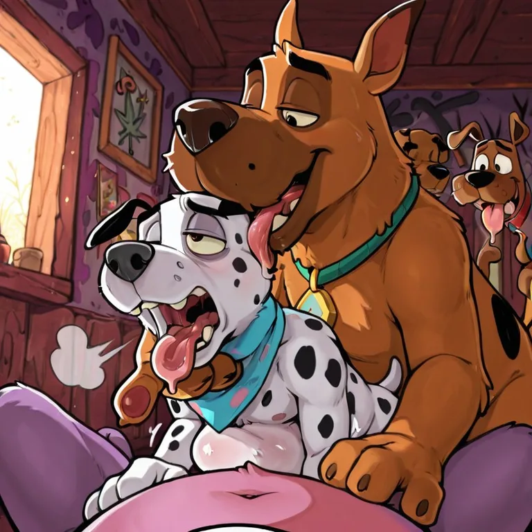 Anthro Dalmatian Fox in Seductive Pose