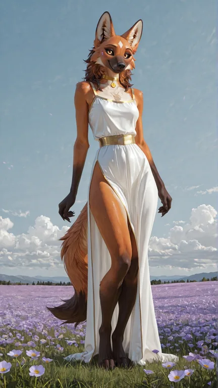 Maned Wolf Woman in Ukrainian Dress