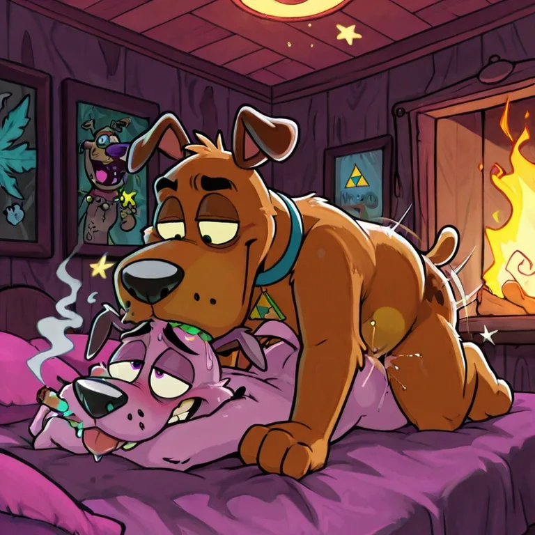 Courage the Cowardly Dog in Romantic Stoner Moment