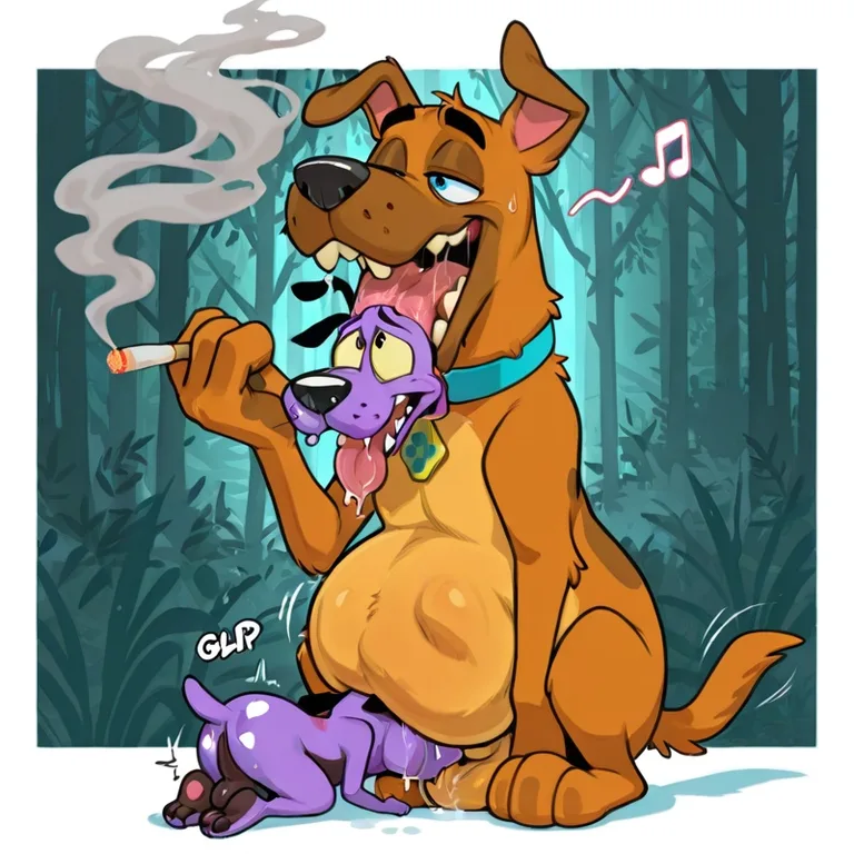 Courage the Cowardly Dog in Neon Party Scene