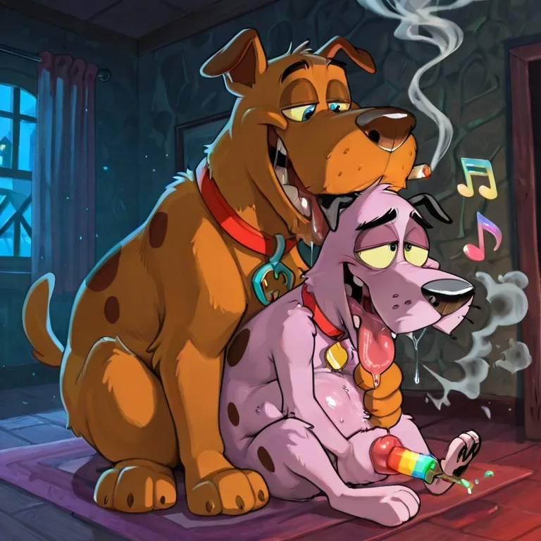 Courage the Cowardly Dog in Ecstatic Vore Scene