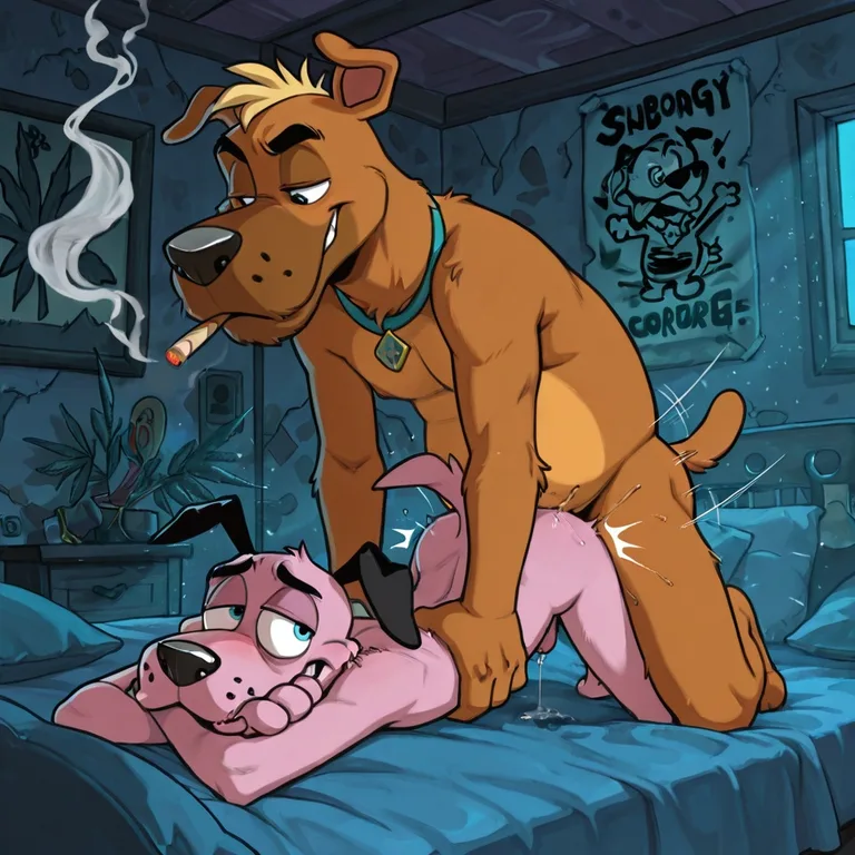 Courage the Cowardly Dog in Seductive Marijuana Scene Anthro