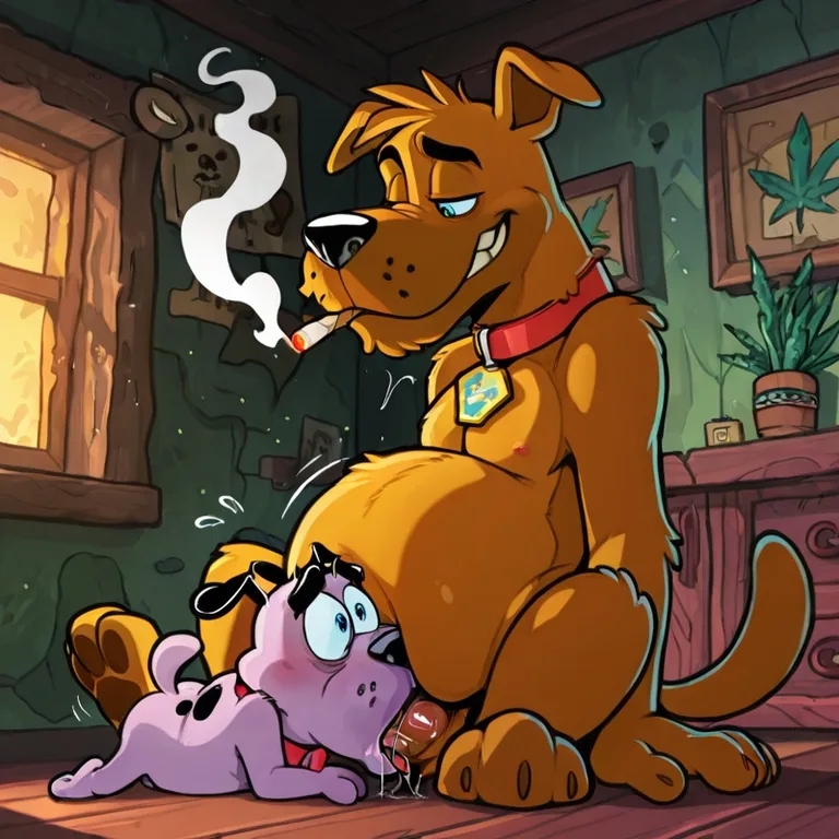Courage the Cowardly Dog: Seductive Toony Male Anthro