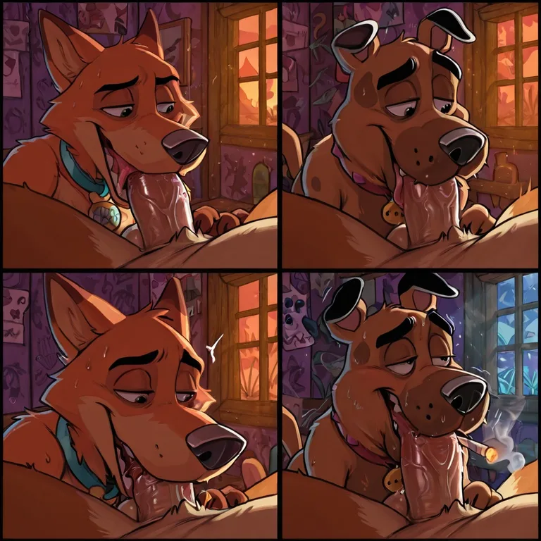 Courage the Cowardly Dog in Intimate Embrace
