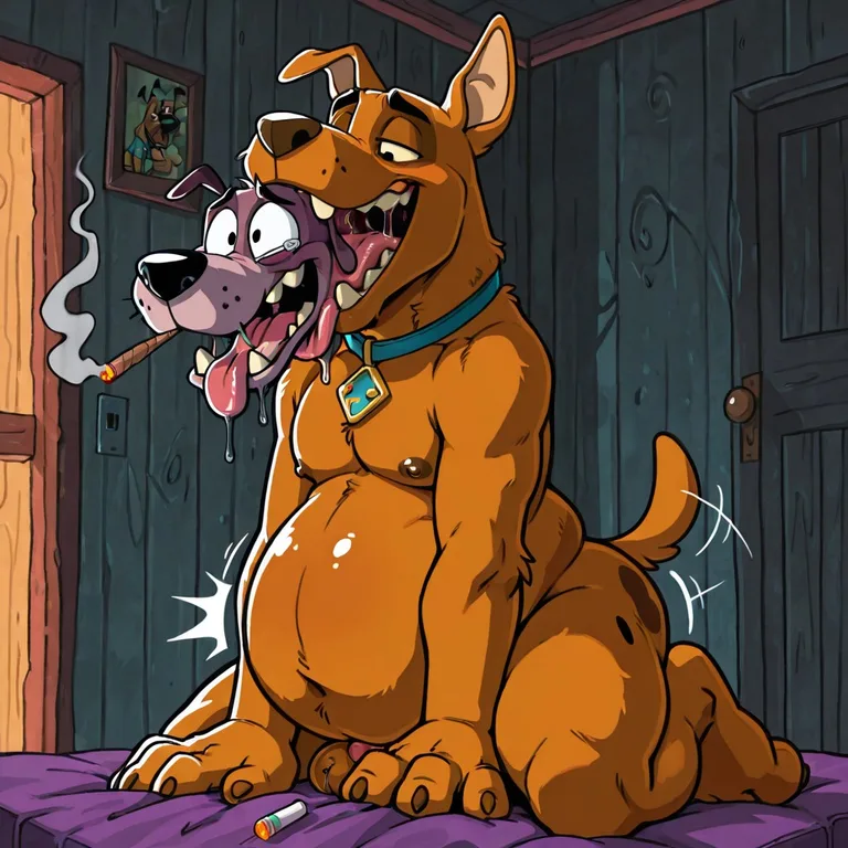 Scooby And Courage In A 90s Cartoon Scene Full Body Nudes