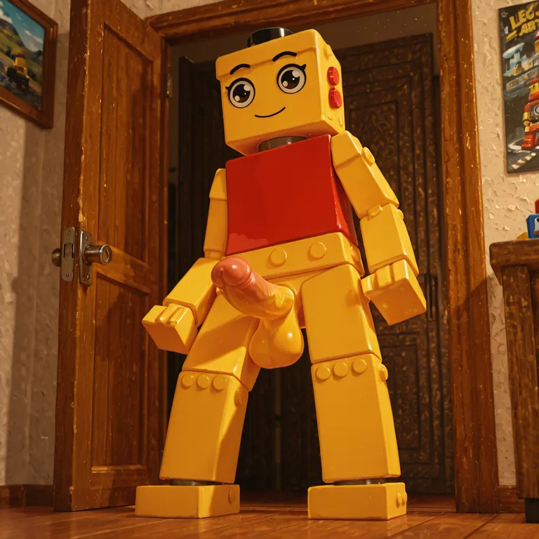 Anthro Canid Constructed from Lego Bricks