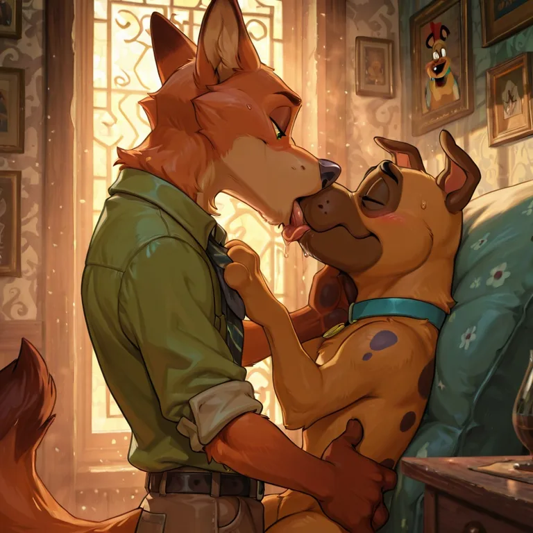 Courage and Scooby Share a Tender Moment