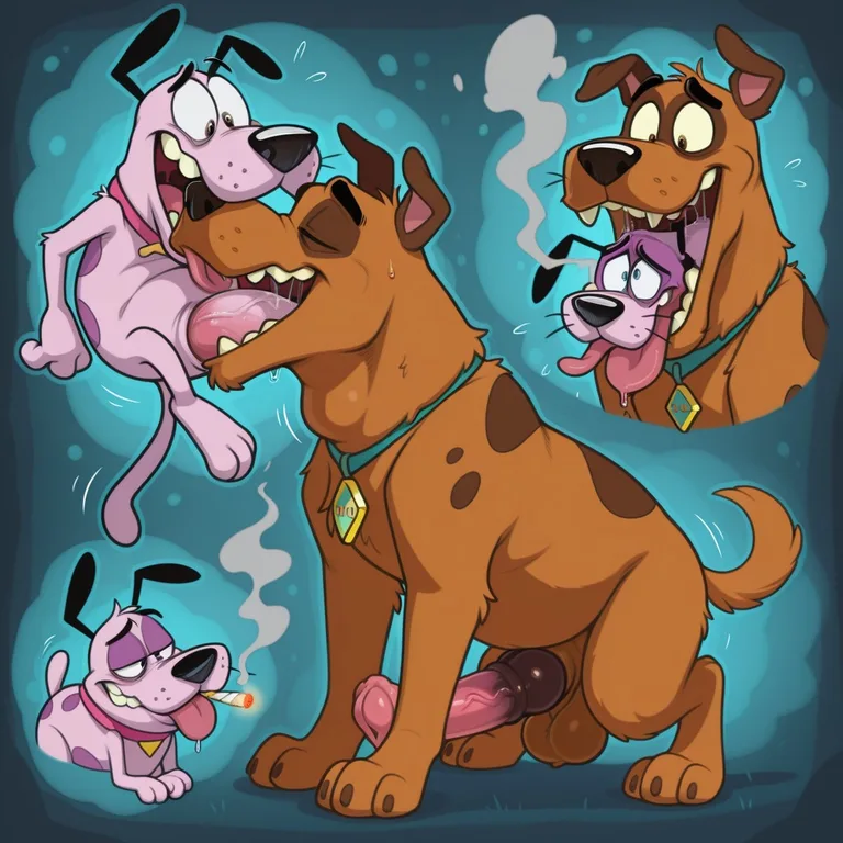 Courage the Cowardly Dog Stoner Moment Sliding Down Throat Whole Body And Paws Show