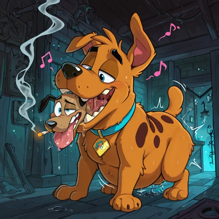 Courage the Cowardly Dog in Rainbow Vore Scene