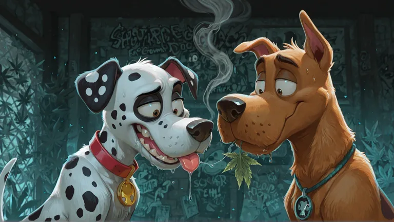Rainbow Dalmatian Furry in Marijuana Field