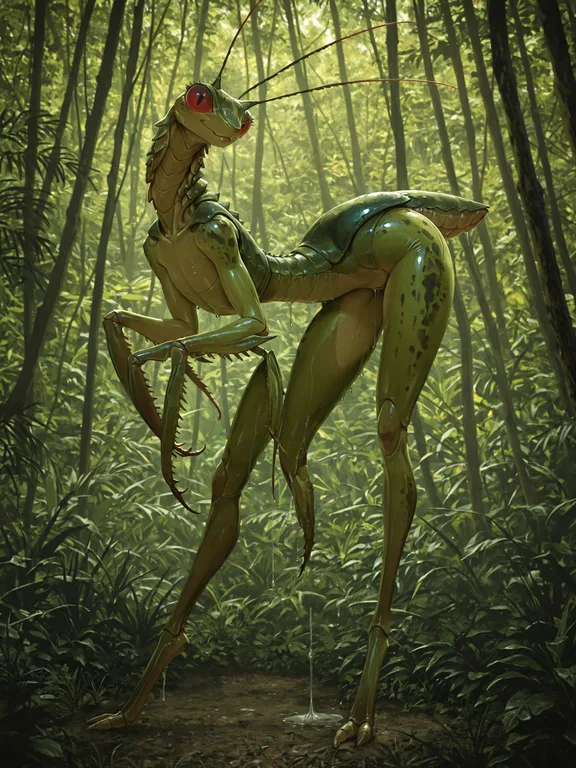 Feral Mantis Stalking in Jungle