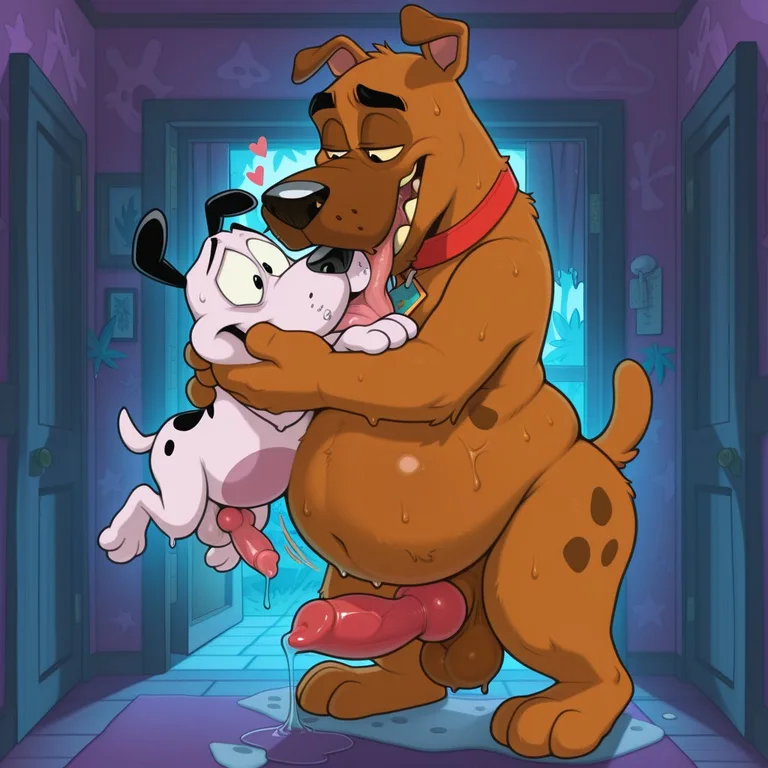 A Courage the Cowardly Dog Anthro in a Dreamy Field of Marijuana