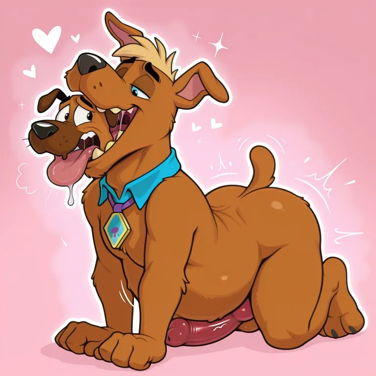 Two Toony Dogs in a Romantic Glade