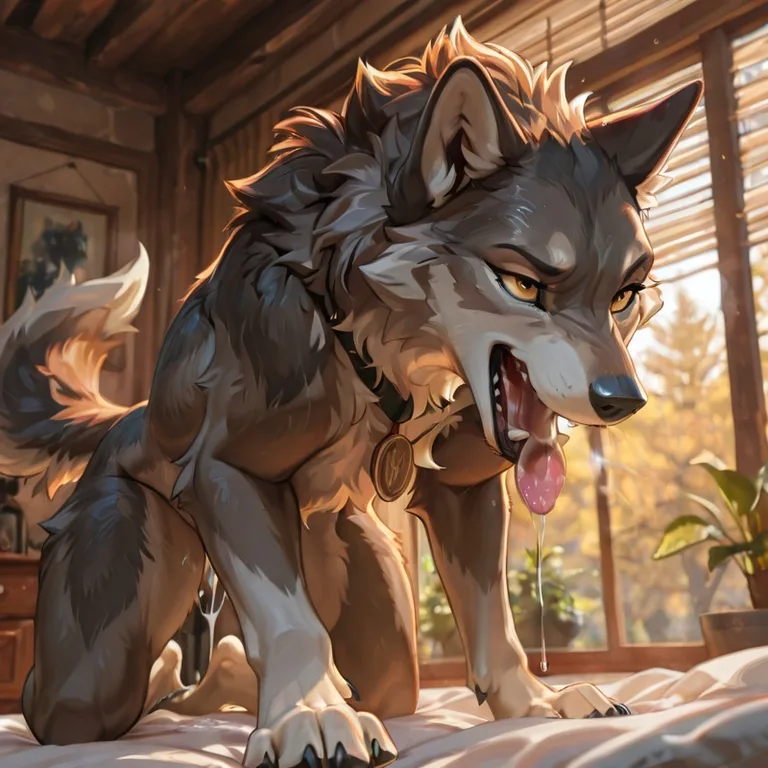 Playful Wolf Enjoying Mawplay